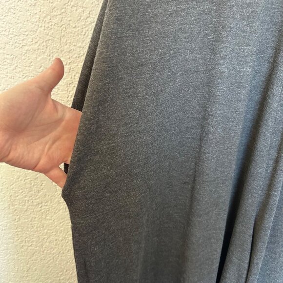 Natural Life Super Wide Leg Overall One Piece Jumper One Size Gray V-Neck Pocket - Picture 6 of 13